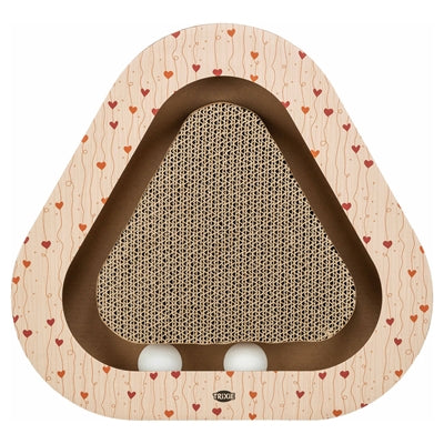 Trixie scratching board Valentine with balls triangular cardboard apricot