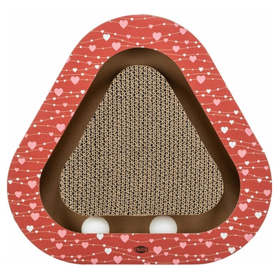 Trixie Rascador San Valentín con bolitas triangular de cartón rojo