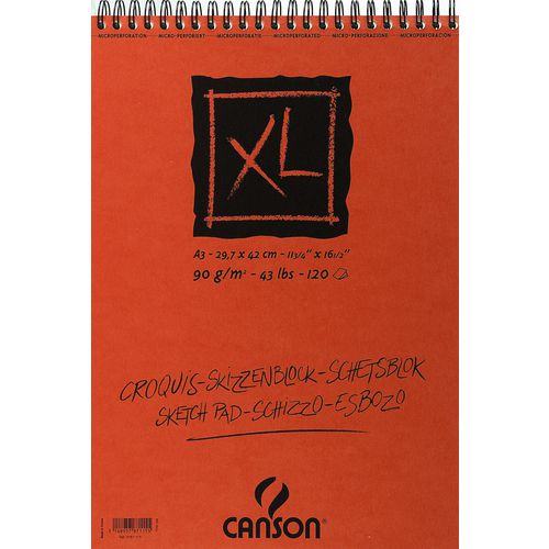 Blocco schizzi xl canson a3 120 fogli 90g m2 bianco