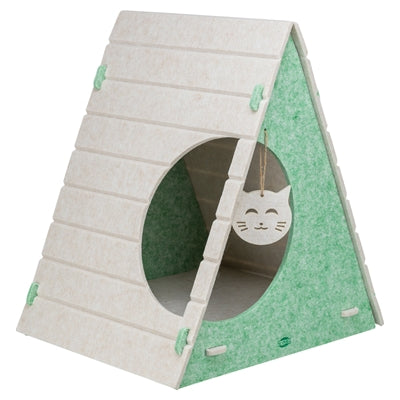 Trixie Caja de juegos para gatos Lucy triangular de fieltro verde arena