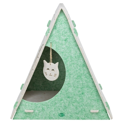 Trixie kattenmand speelbox lucy driehoekig vilt zand groen