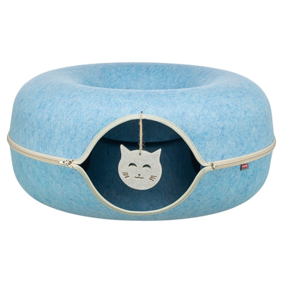 Trixie gioca a ciambella in feltro blu