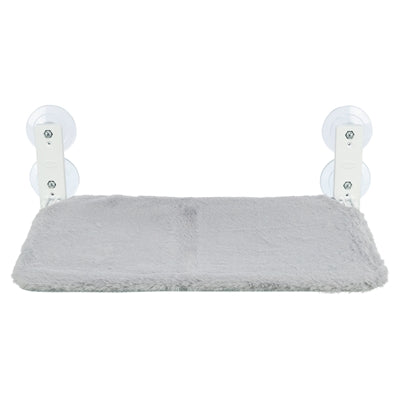 Trixie amaca da finestra pieghevole in rete di peluche bianco grigio