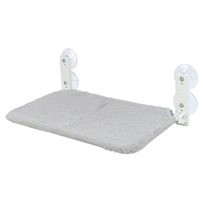Trixie amaca da finestra pieghevole in rete di peluche bianco grigio