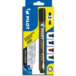 Rotulador permanente pilot 400 punta cincel surtido pack de 4 piezas