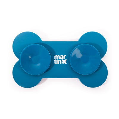 Martin lick mat bone con ventose in silicone blu