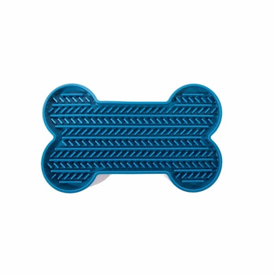 Martin lick mat bone con ventose in silicone blu