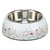 Trixie Cuenco de comida y bebedero con estampado floral, acero inoxidable, blanco, multicolor