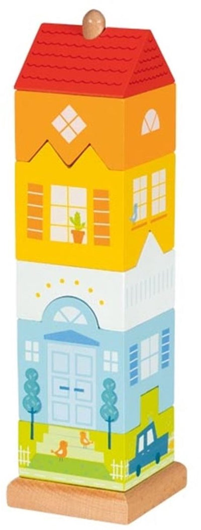 Torre impilabile Goki - Municipio - 25,5x7,2x7,2 cm - legno - 2 anni
