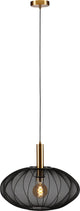 Lucide corina - lampada a sospensione - ø 50 cm - 1xe27 - nero - japandi