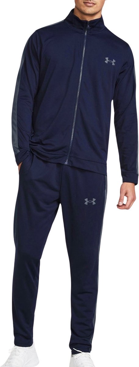 Chándal para hombre Under Armour ua rival knit track suit-blu - azul marino medianoche - gris