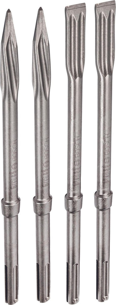 Bosch accessories professional sds-max chisel set | 2x rtec pointed chisel + 2x rtec flat chisel - 2607017368