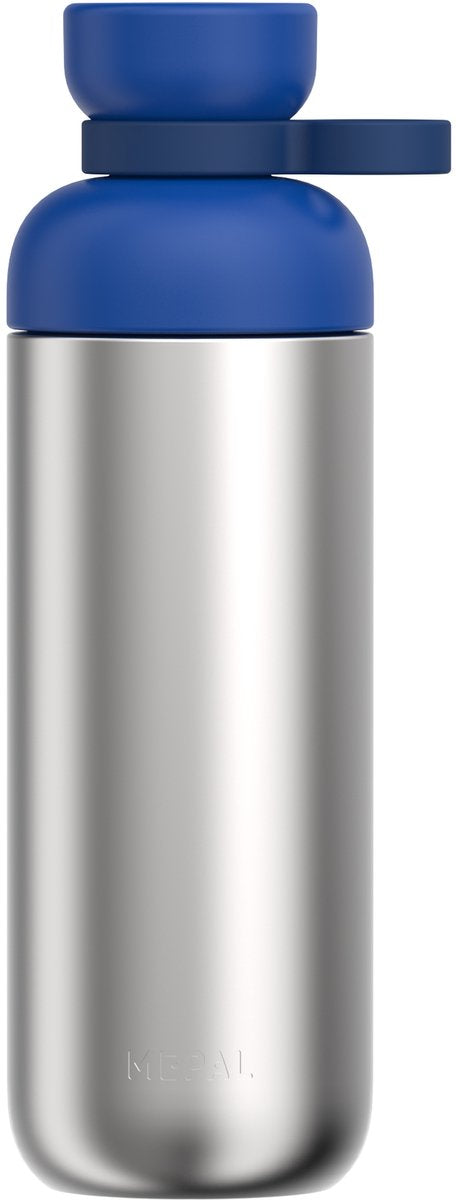 Mepal botella de agua de acero inoxidable vita - 700 ml - 2 aberturas para mayor comodidad para beber - botella de acero inoxidable - azul intenso