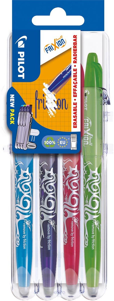 Pilot Gel Roller Frixion Ball 2 Go | blister da 4 pezzi in colori assortiti