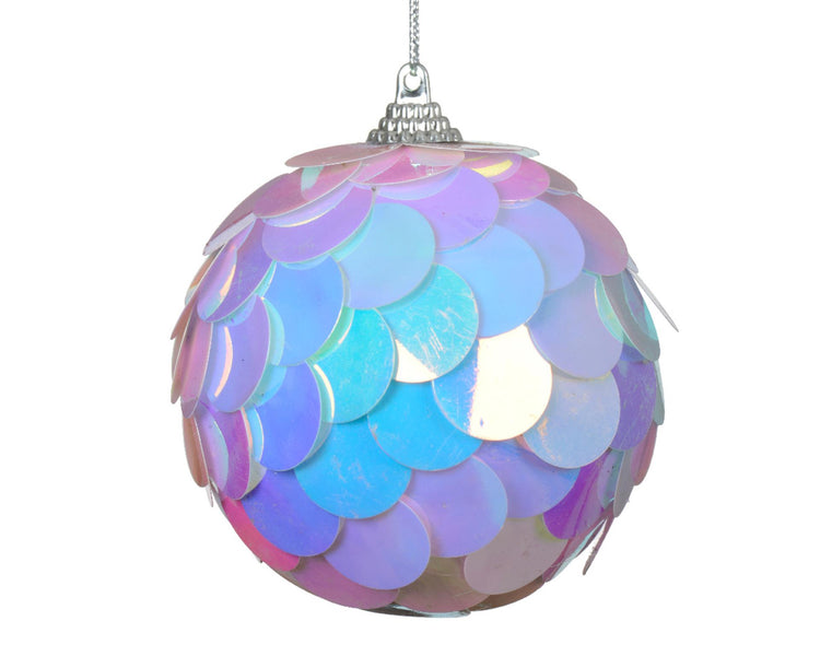 Decoris Pallina di Natale paillettes iridescenti 8cm 4 pz
