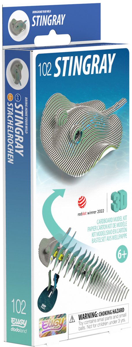 Puzzle 3d Eugy - razza - animali marini - sostenibile - collezionali tutti - 6 anni