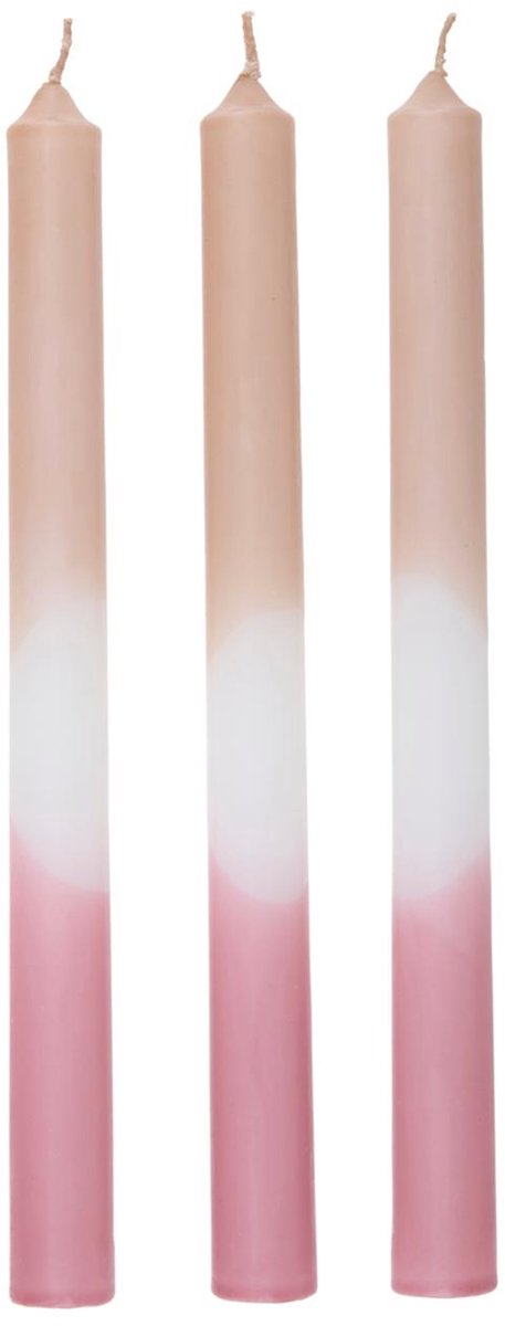 Set di 4 candele da cena Arti Casa - Durata 7 ore - Candele da tavolo - Rosa