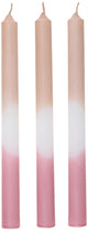 Set di 4 candele da cena Arti Casa - Durata 7 ore - Candele da tavolo - Rosa