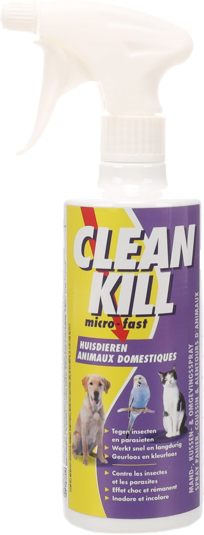 Spray antipulgas Flamingo - cleankill microfast spray 450ml - spray antiparasitario - contra pulgas - garrapatas - piojos y ácaros - para muebles y alfombras - no apto para animales - fabricado en Europa