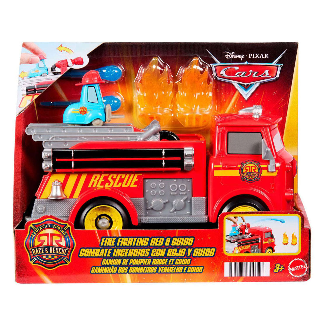 Mattel Disney e Pixar Cars Radiator Springs Racing and Rescue - Vigili del Fuoco - Set da gioco Rosso e Guido