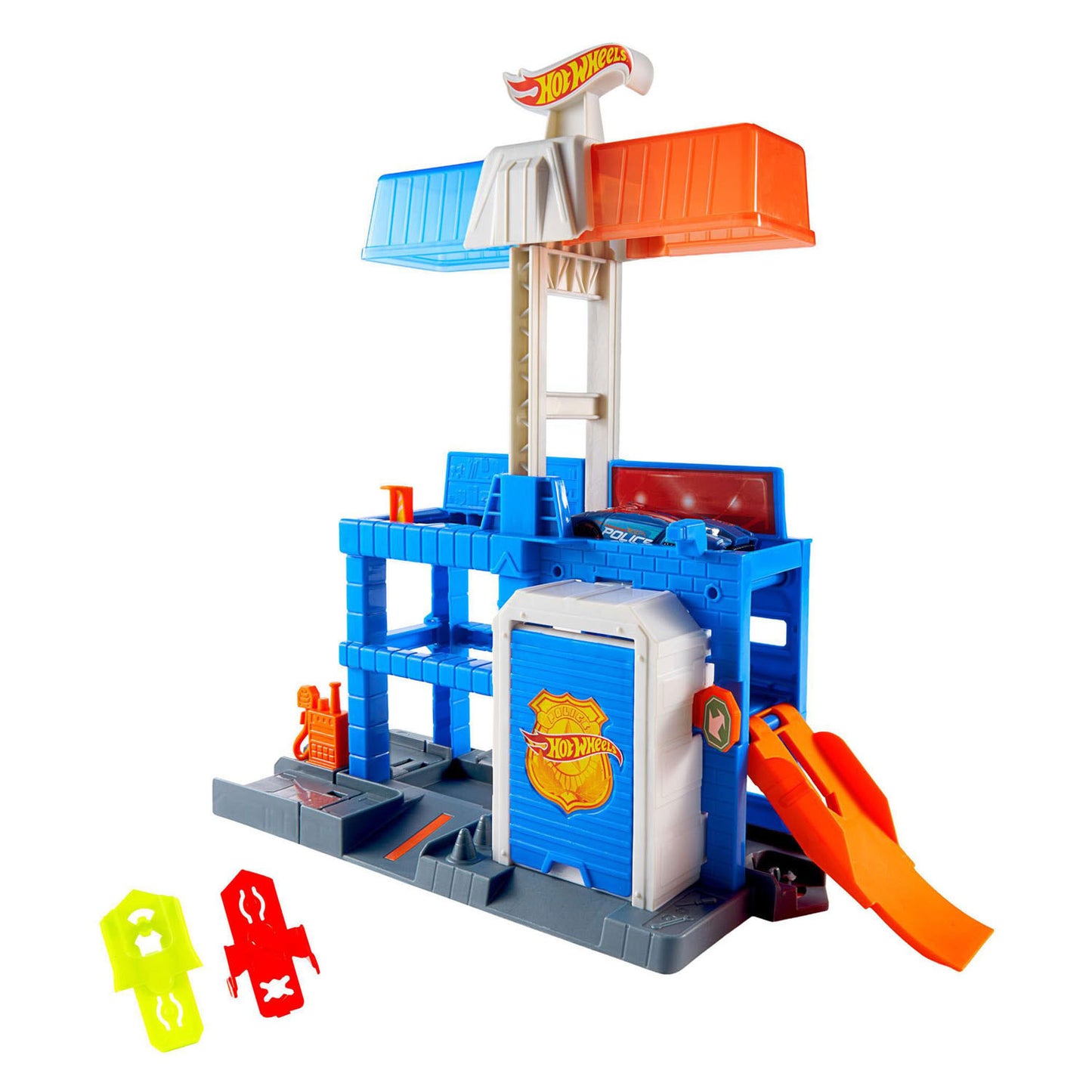 Hot Wheels City Centre Playset Torre della Polizia Playset - con auto della polizia in metallo