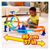 Tracce acrobatiche Mattel Hot Wheels, set di piste cicloniche a lancio rapido e macchinina in metallo