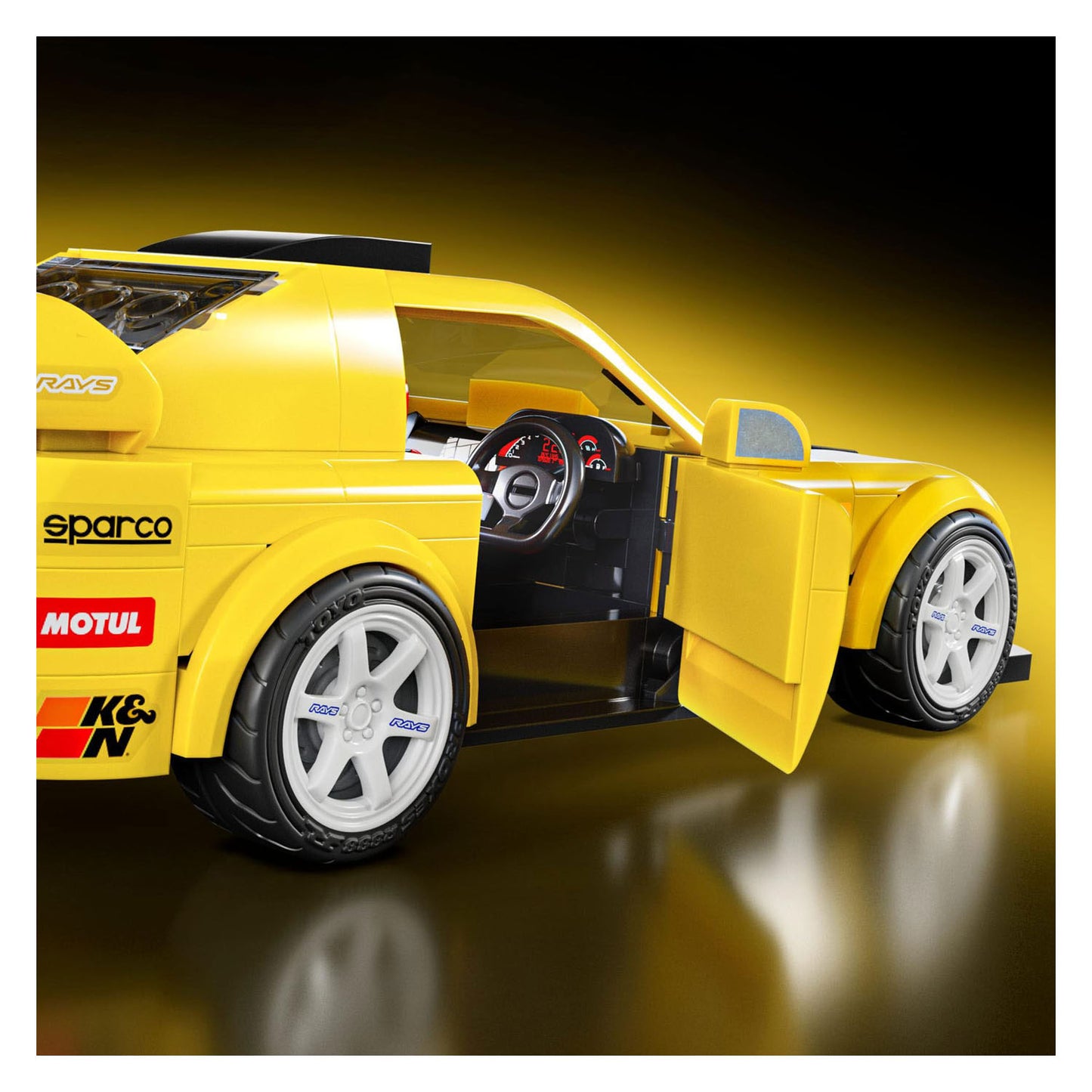 Hot Wheels Brick Shop Speed ​​Series 2007 Honda S2000 1:32 Set da costruzione - 257 pezzi.