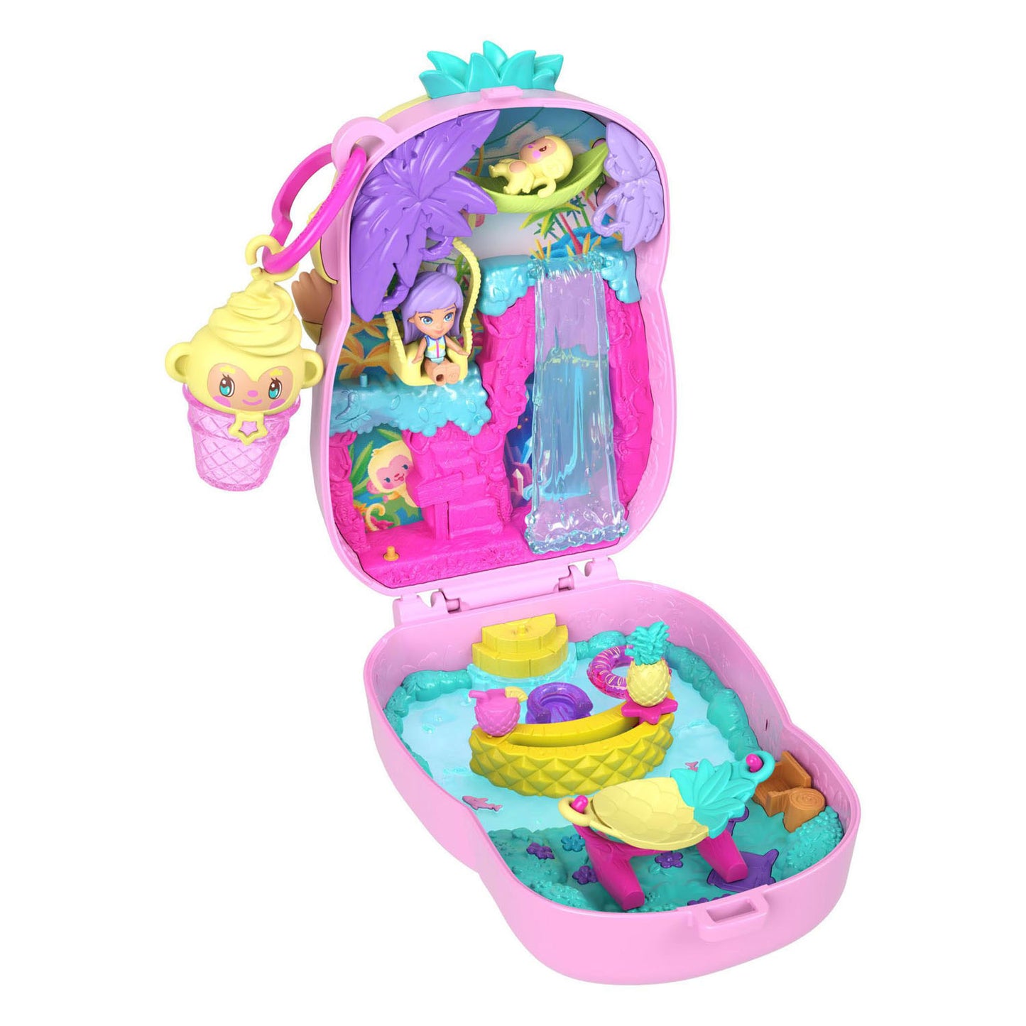Set da gioco compatto Polly Pocket scimmia ananas
