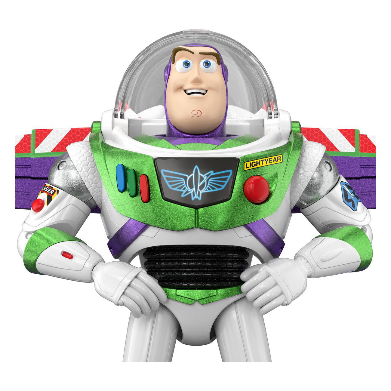 Mattel Disney e Pixar Toy Story Flight Mode Hi-Tech Edition - Buzz Lightyear in scala di 30 cm e oltre 35 suoni - Olandese