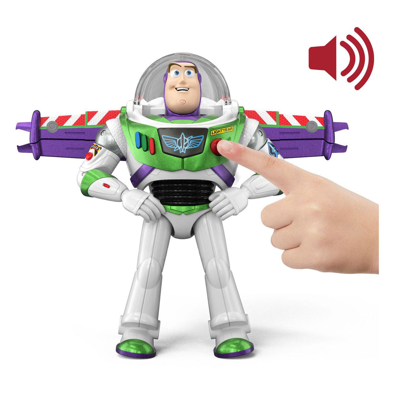 Mattel Disney e Pixar Toy Story Flight Mode Hi-Tech Edition - Buzz Lightyear in scala di 30 cm e oltre 35 suoni - Olandese