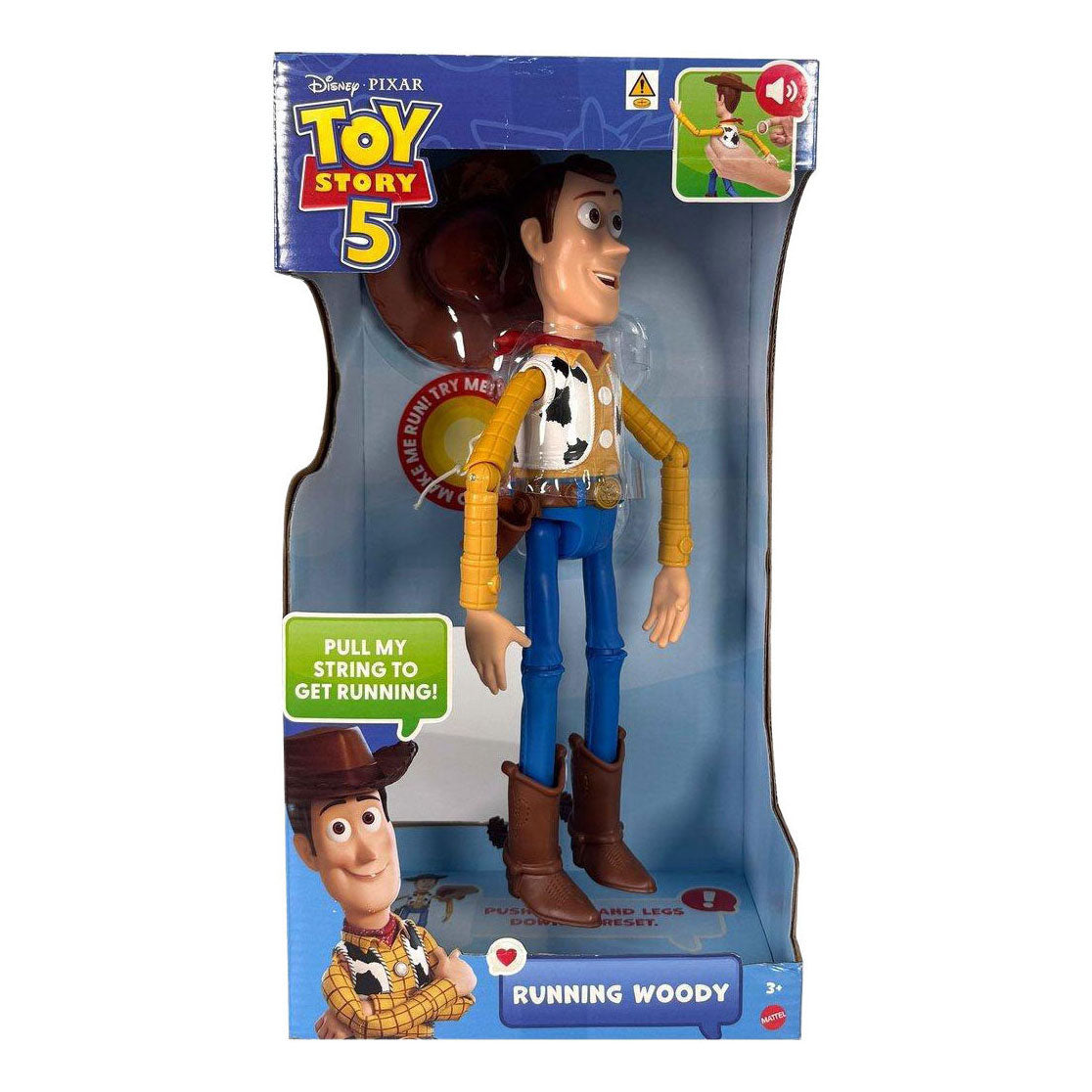 Mattel Disney and Pixar Toy Story 5 running Woody action figure of 30 cm - more than 50 sounds - Dutch