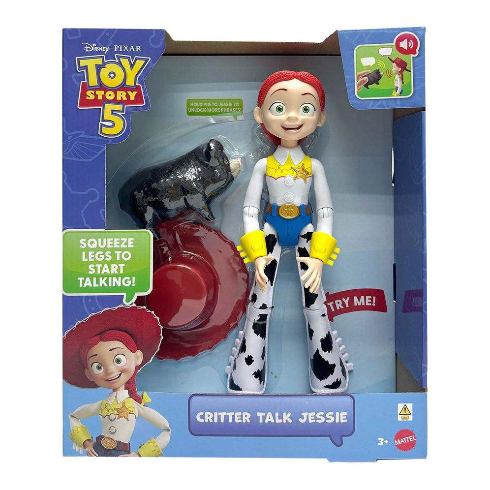 Mattel Disney e Pixar Toy Story 5 Animal Talk Jessie - action figure di 30 cm e maiale JD con 35 suoni - olandese