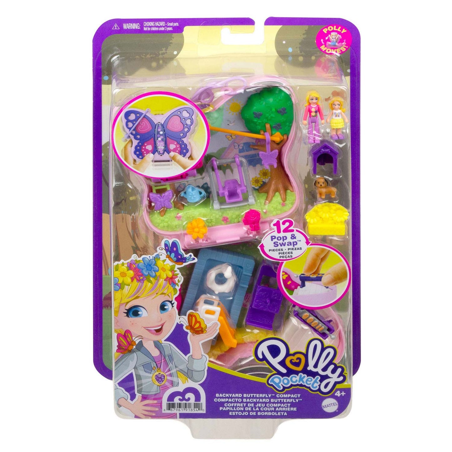 Mattel Polly Pocket Bockil Butterfly Garden Compact