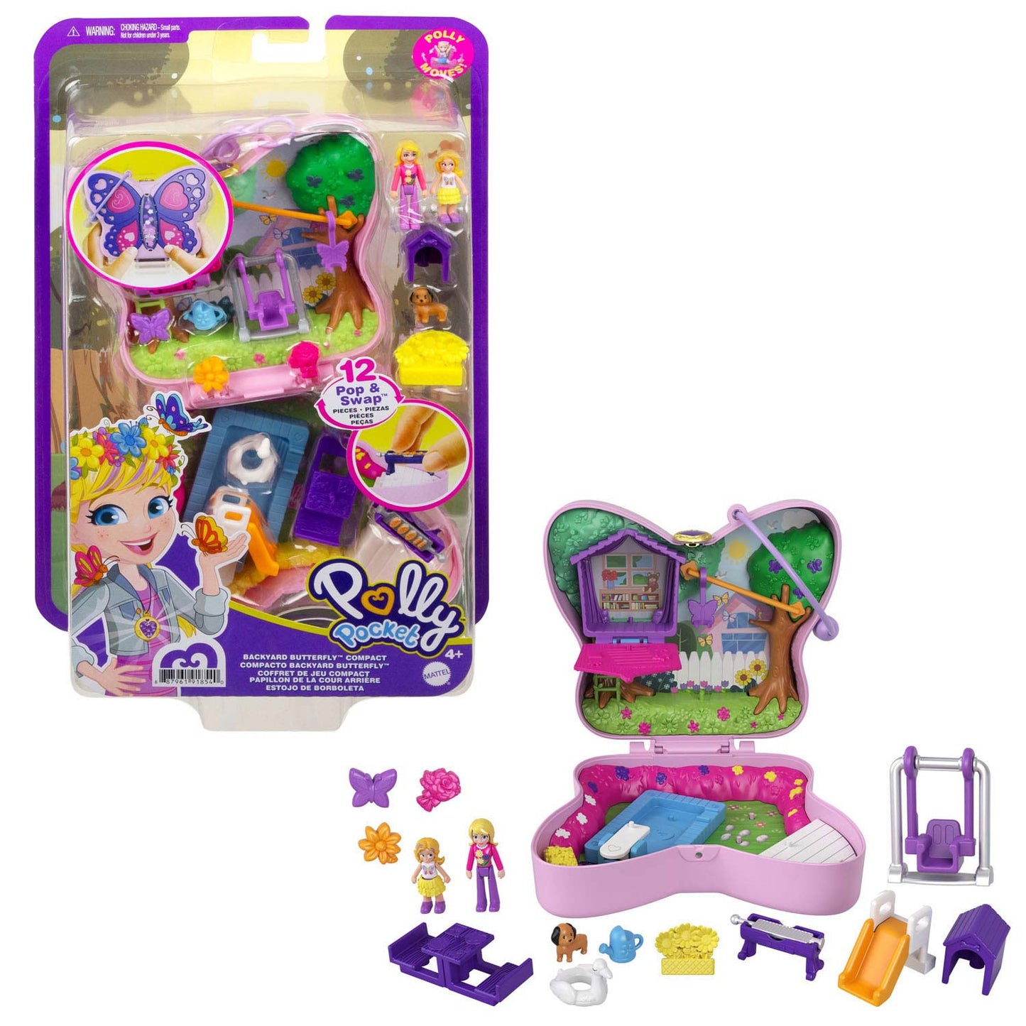 Mattel Polly Pocket Bockil Butterfly Garden Compact