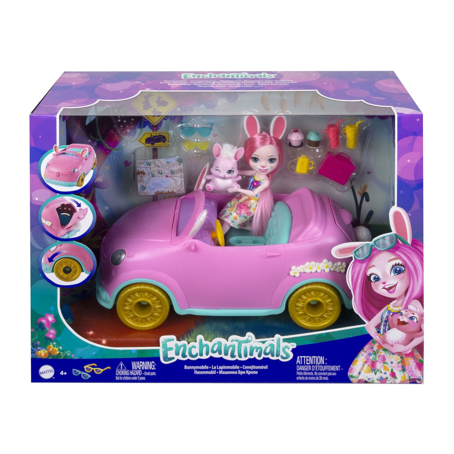 Mattel Enchantimals Konijn met Voertuig