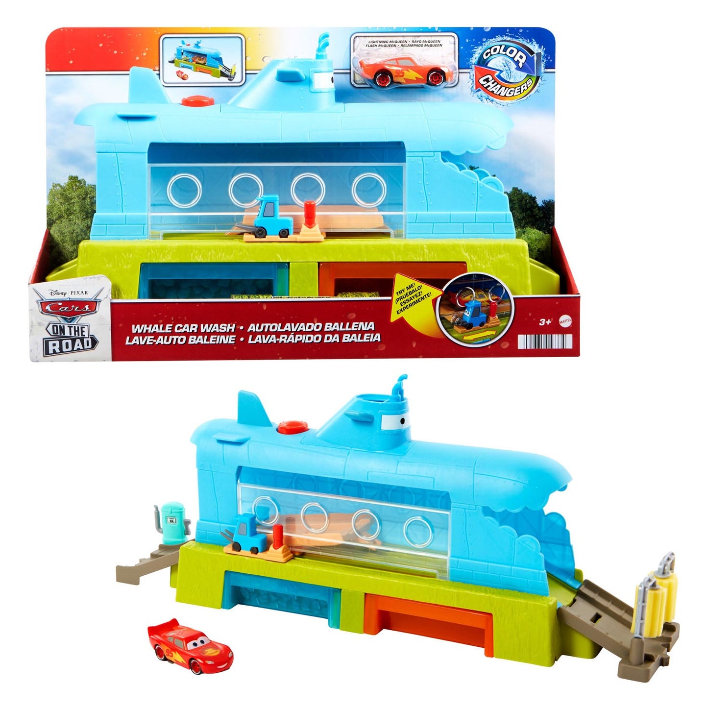 Speelset de lavado de autos de ballena Mattel Pixar