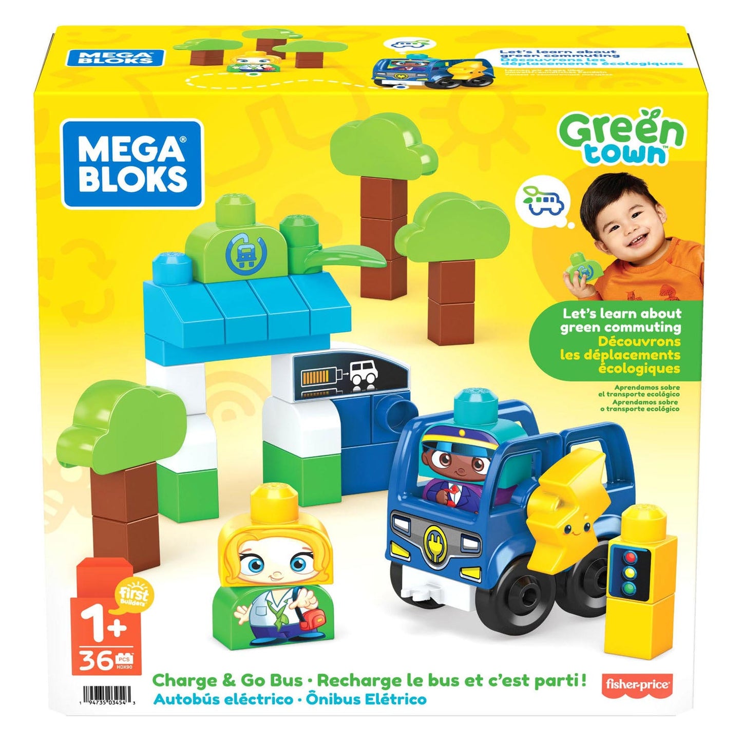 Mega Bloks Green Town cargando y conduciendo un autobús