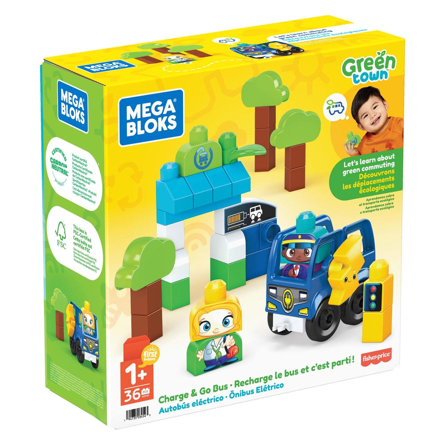 Mega Bloks Green Town cargando y conduciendo un autobús