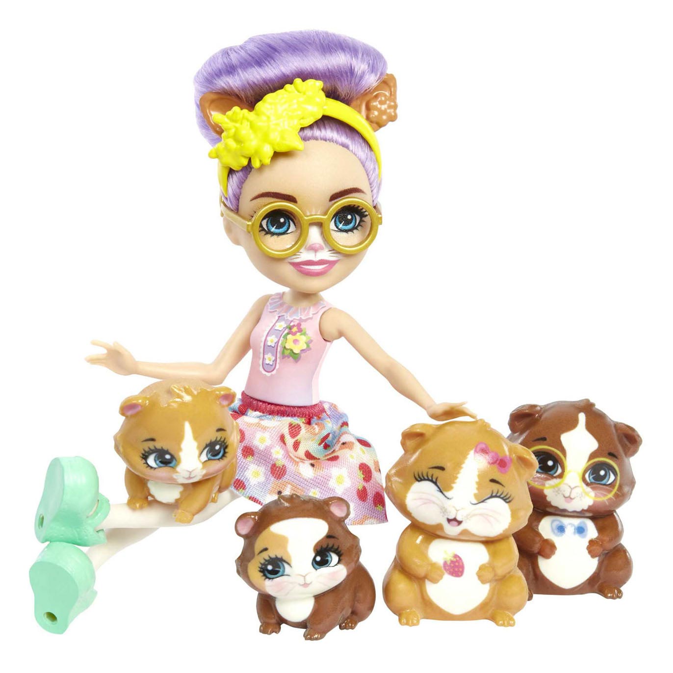 Mattel Enchantimals City Tails Pop Glee Guardian y amigos de conejillo de indias