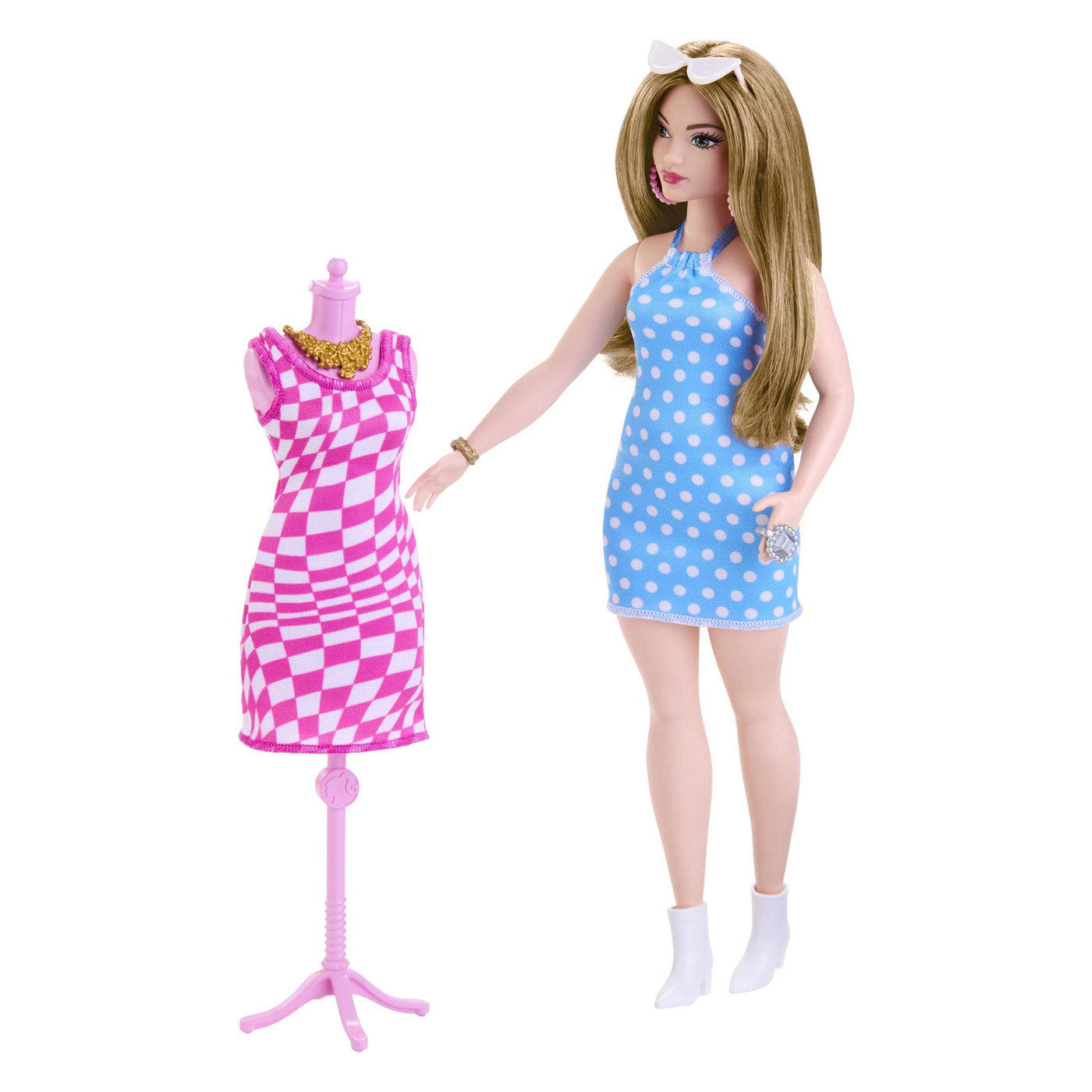 Mattel fashionista pop con estante de ropa