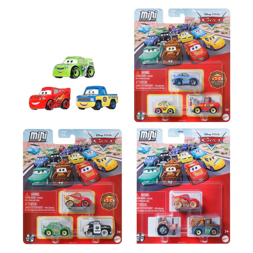Mini auto da corsa Mattel Disney Pixar Cars, 3 pz.