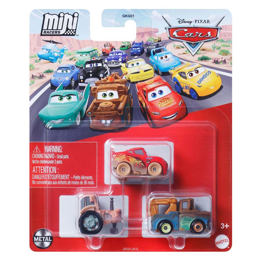 Mini auto da corsa Mattel Disney Pixar Cars, 3 pz.