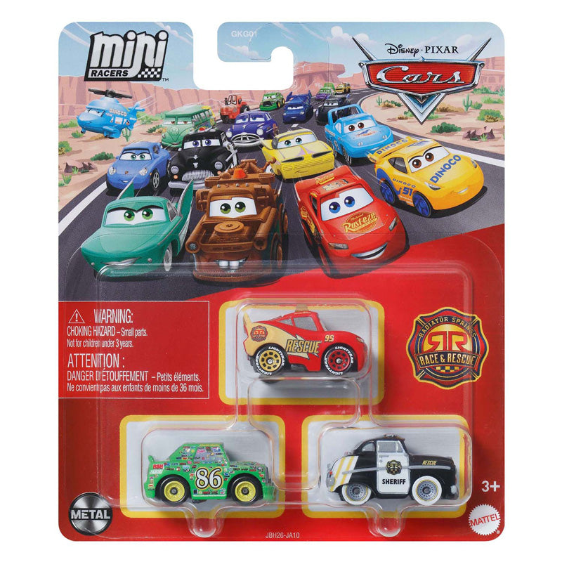 Mini auto da corsa Mattel Disney Pixar Cars, 3 pz.