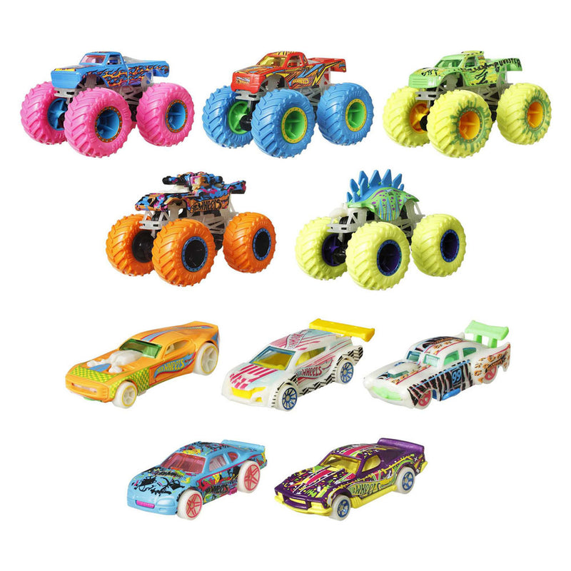 Set di bundle Hot Wheels Monster Truck Gidd, 10 pezzi.