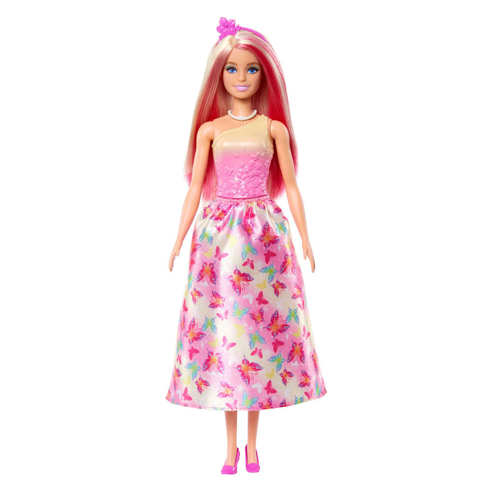 Mattel Royal Pop con capelli rosa e biondo, gonna con VL