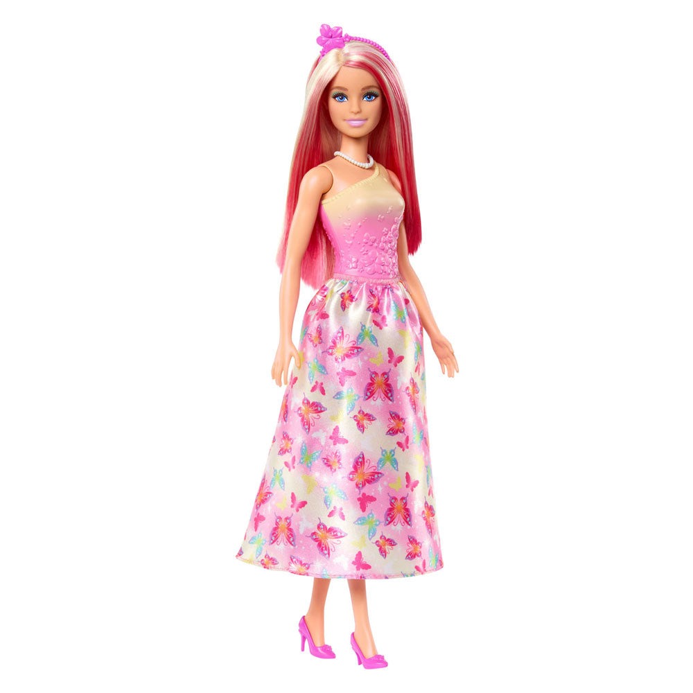 Mattel Royal Pop con capelli rosa e biondo, gonna con VL
