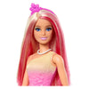 Mattel Royal Pop con capelli rosa e biondo, gonna con VL