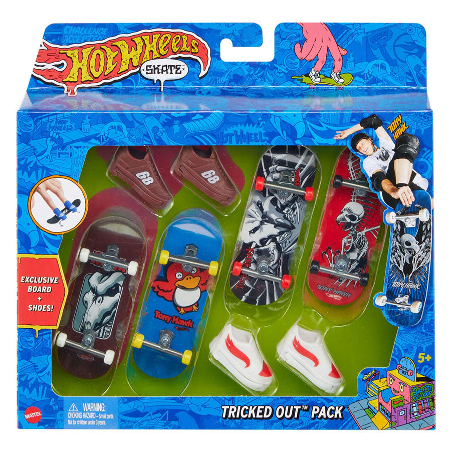 Multipack de patinetas para dedos de Hot Wheels, 6 piezas.