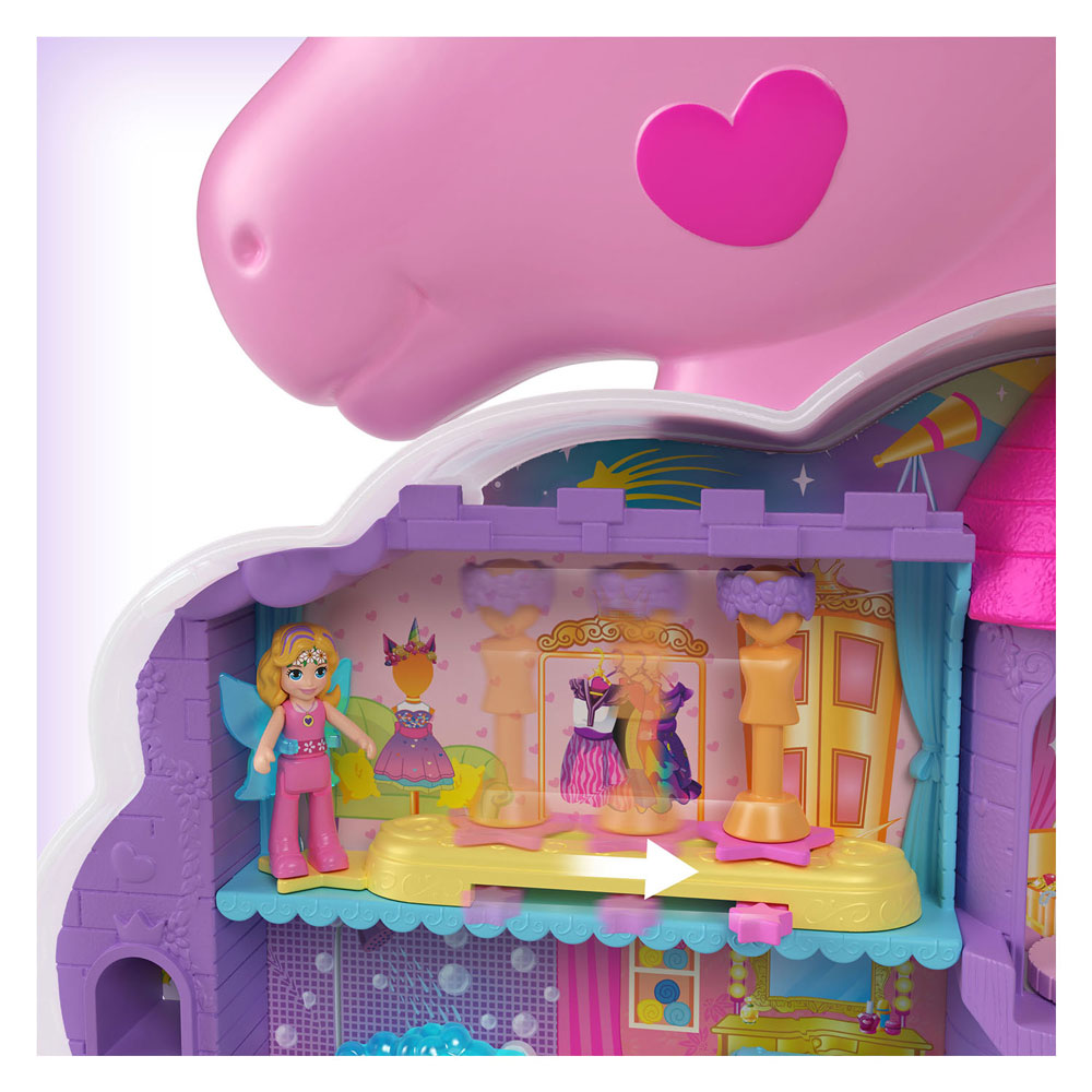 Salón de bolsillo Mattel Polly del set de Regenboog Unicornio