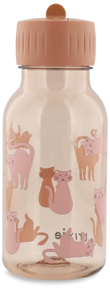 Trixie botella para beber con estampado – gato encantador - botella de agua tritan™ para niños – 350 ml - botella a prueba de fugas - rosa